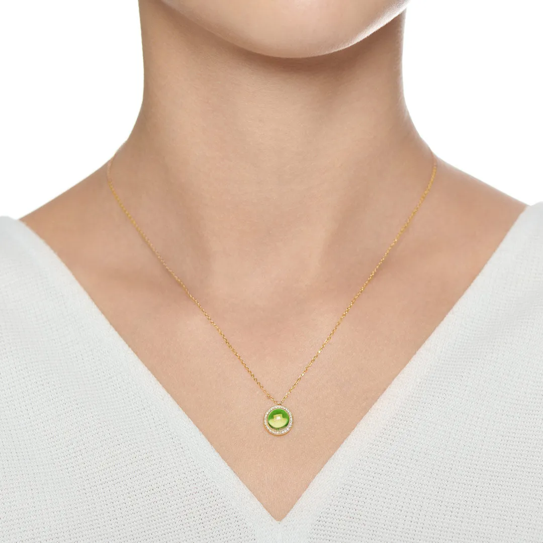 Noor Yellow Gold Diamond Peridot Necklace