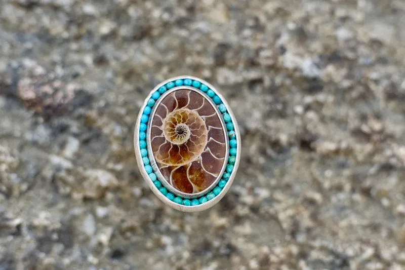 Ocean Fossil Aurora Ring