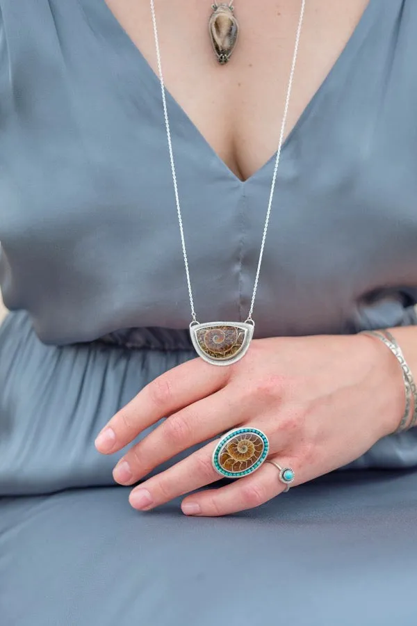 Ocean Fossil Aurora Ring