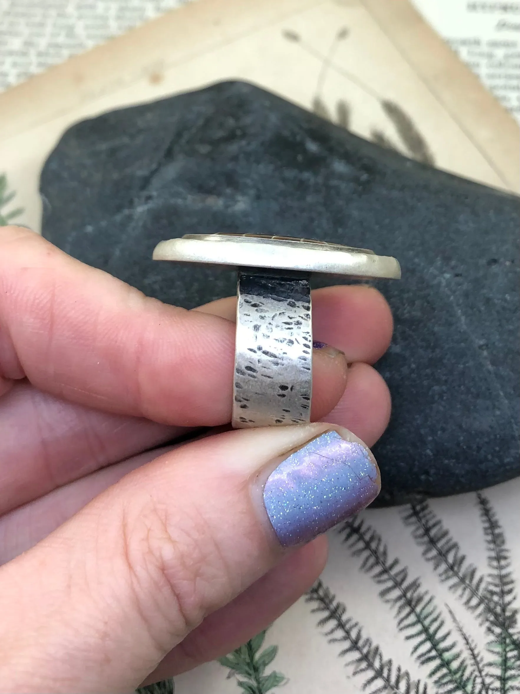 Ocean Fossil Aurora Ring
