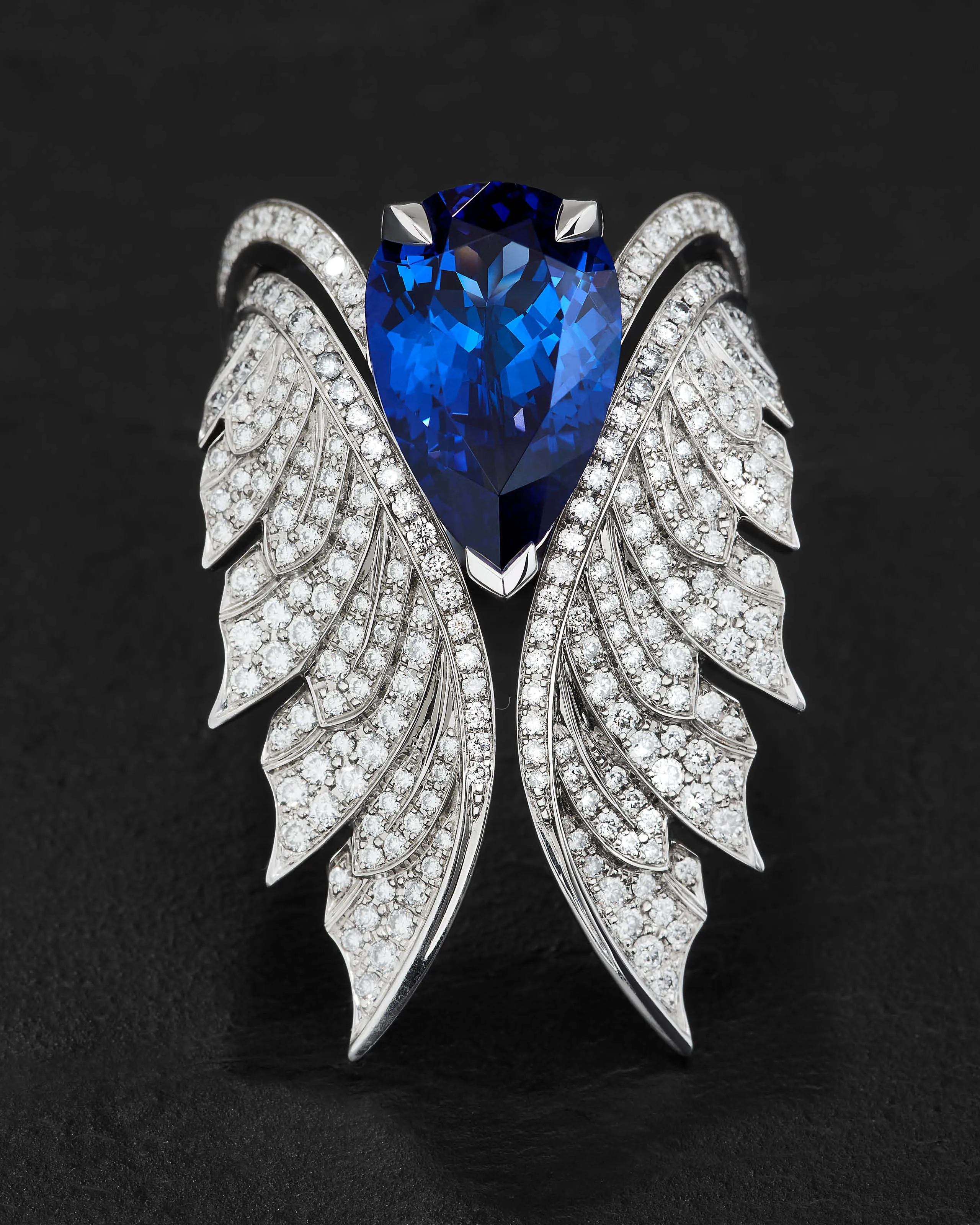Open Tail Feather Ring