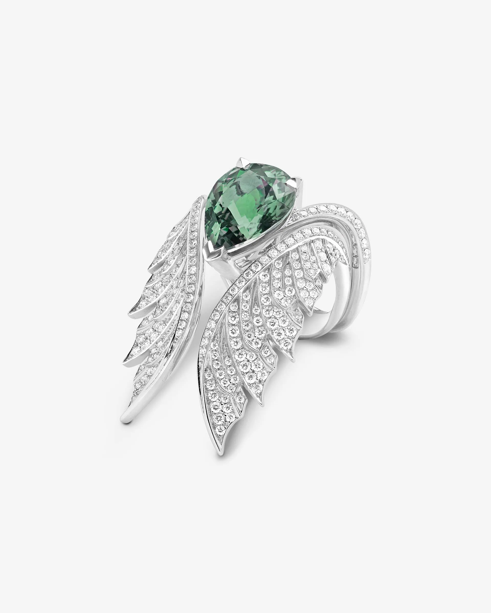 Open Tail Feather Ring