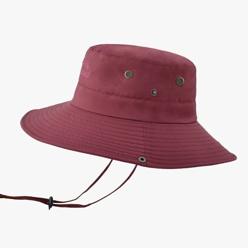 Outdoor Hat with Secure Strap and Brim Snaps