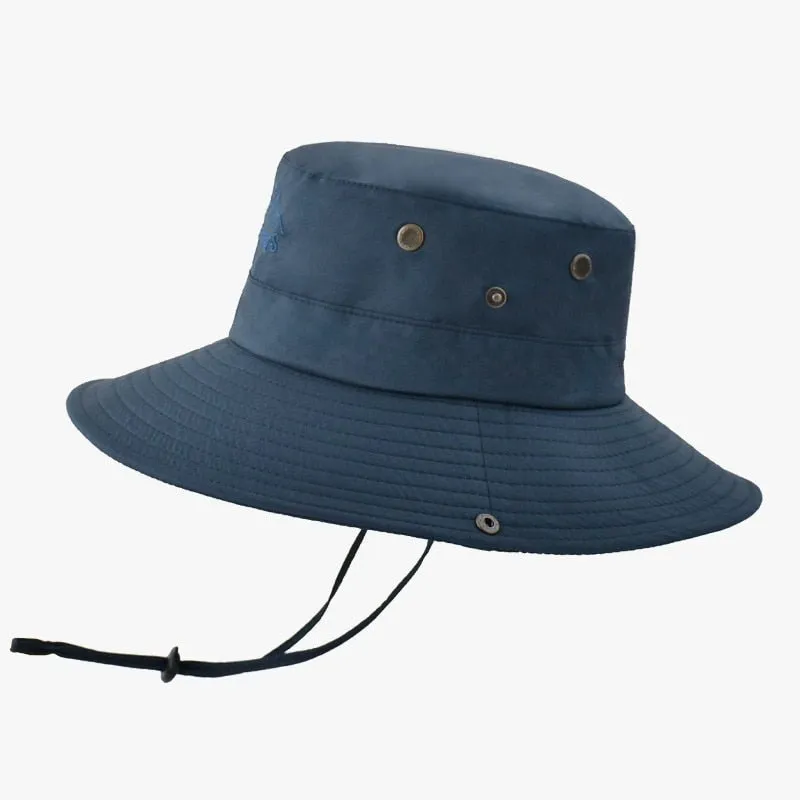 Outdoor Hat with Secure Strap and Brim Snaps