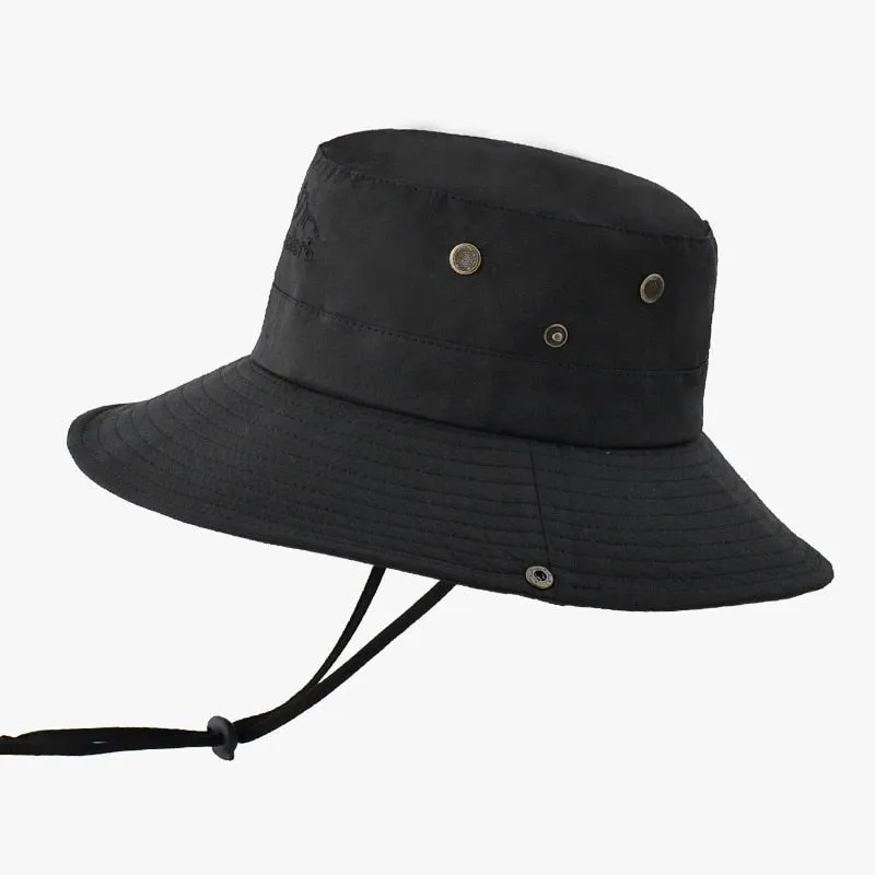 Outdoor Hat with Secure Strap and Brim Snaps