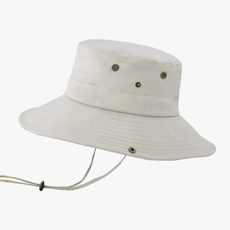 Outdoor Hat with Secure Strap and Brim Snaps