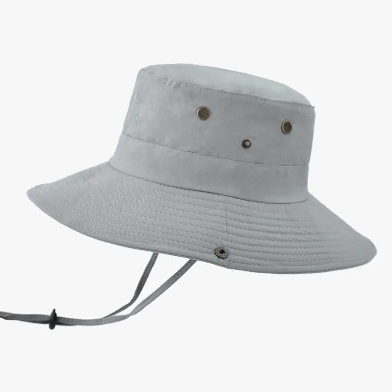 Outdoor Hat with Secure Strap and Brim Snaps