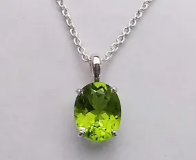 Oval Peridot in Basket Setting Pendant by Rubini Jewelers