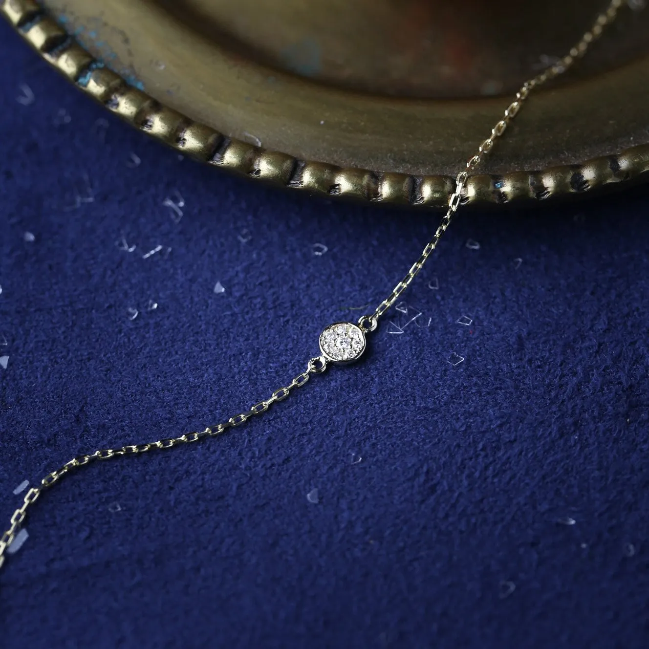 Pave Diamond Moon Bracelet