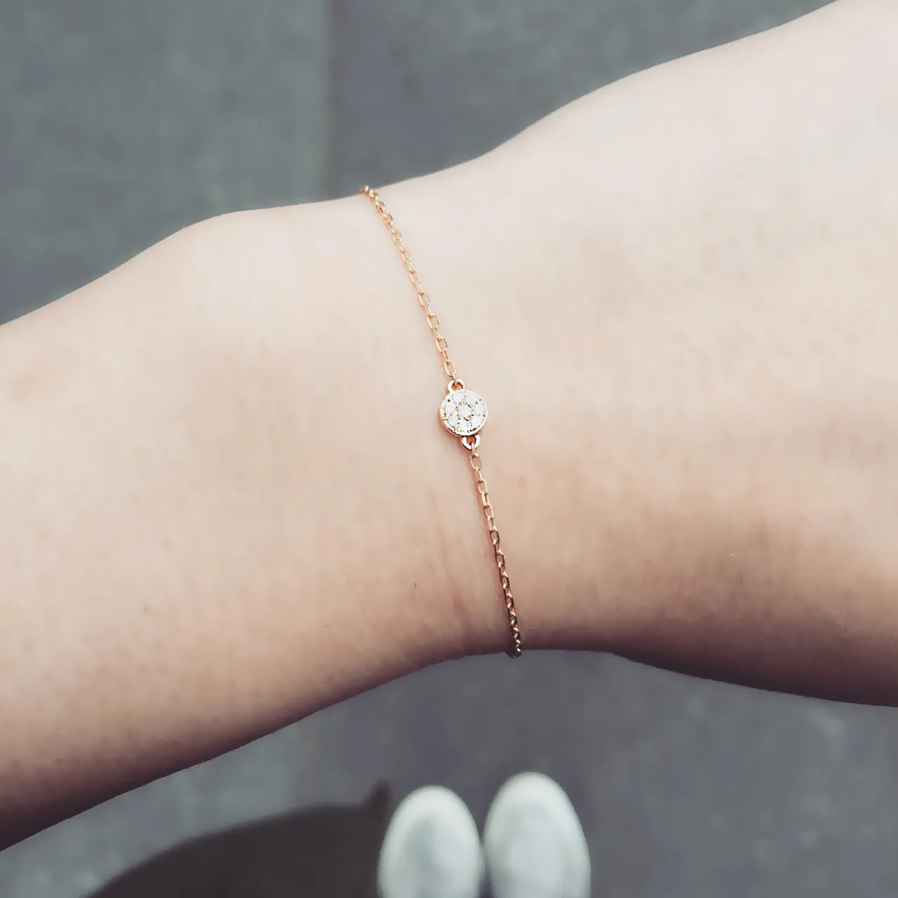 Pave Diamond Moon Bracelet