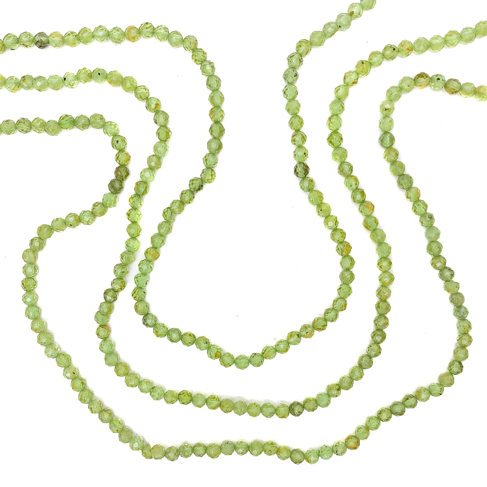 Peridot 3mm Faceted Rounds Bead Strand