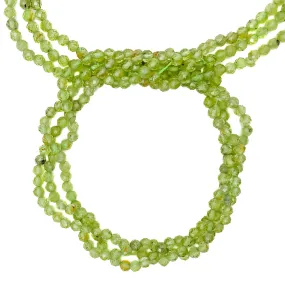Peridot 3mm Faceted Rounds Bead Strand