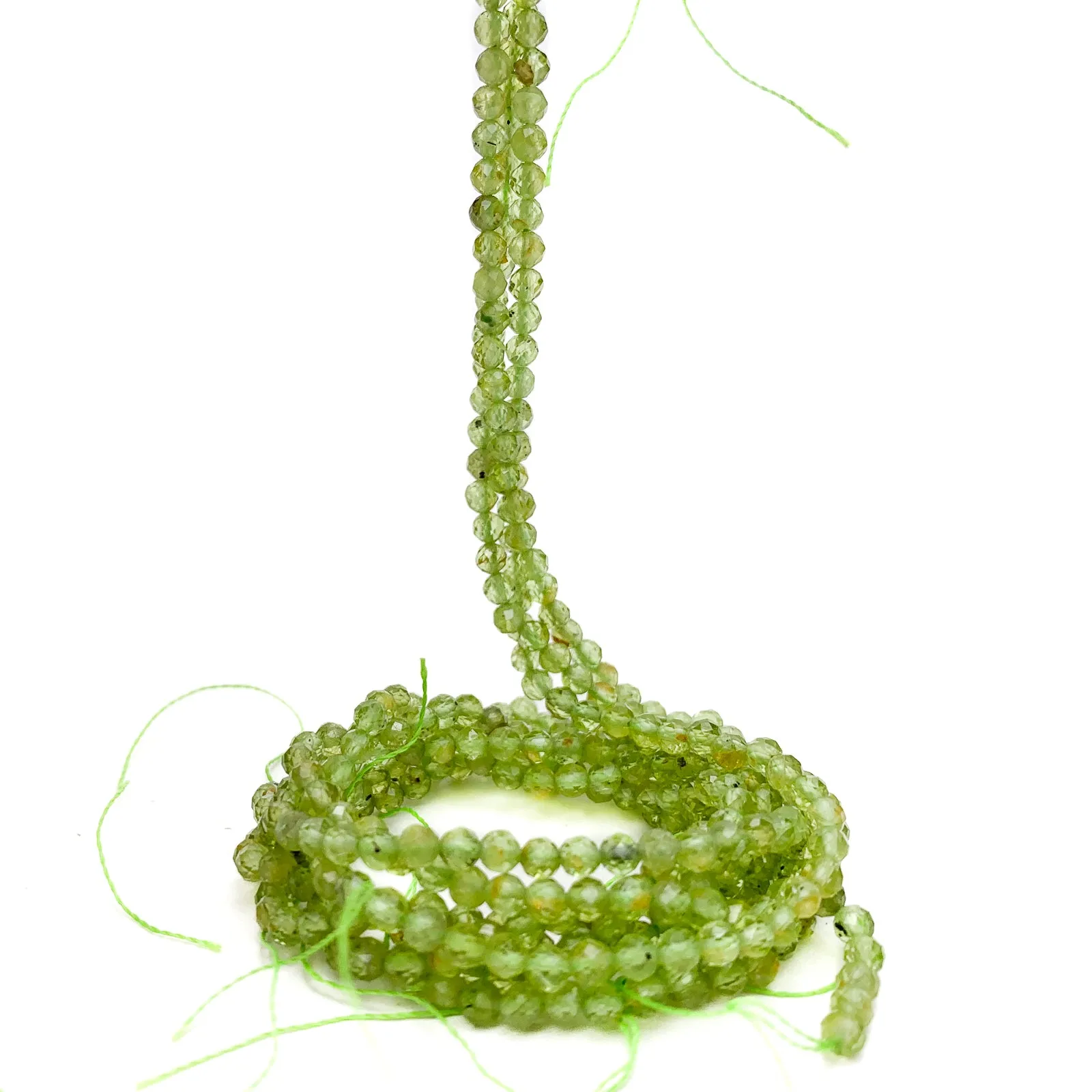 Peridot 3mm Faceted Rounds Bead Strand