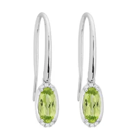 Peridot & Diamond Oval Earrings