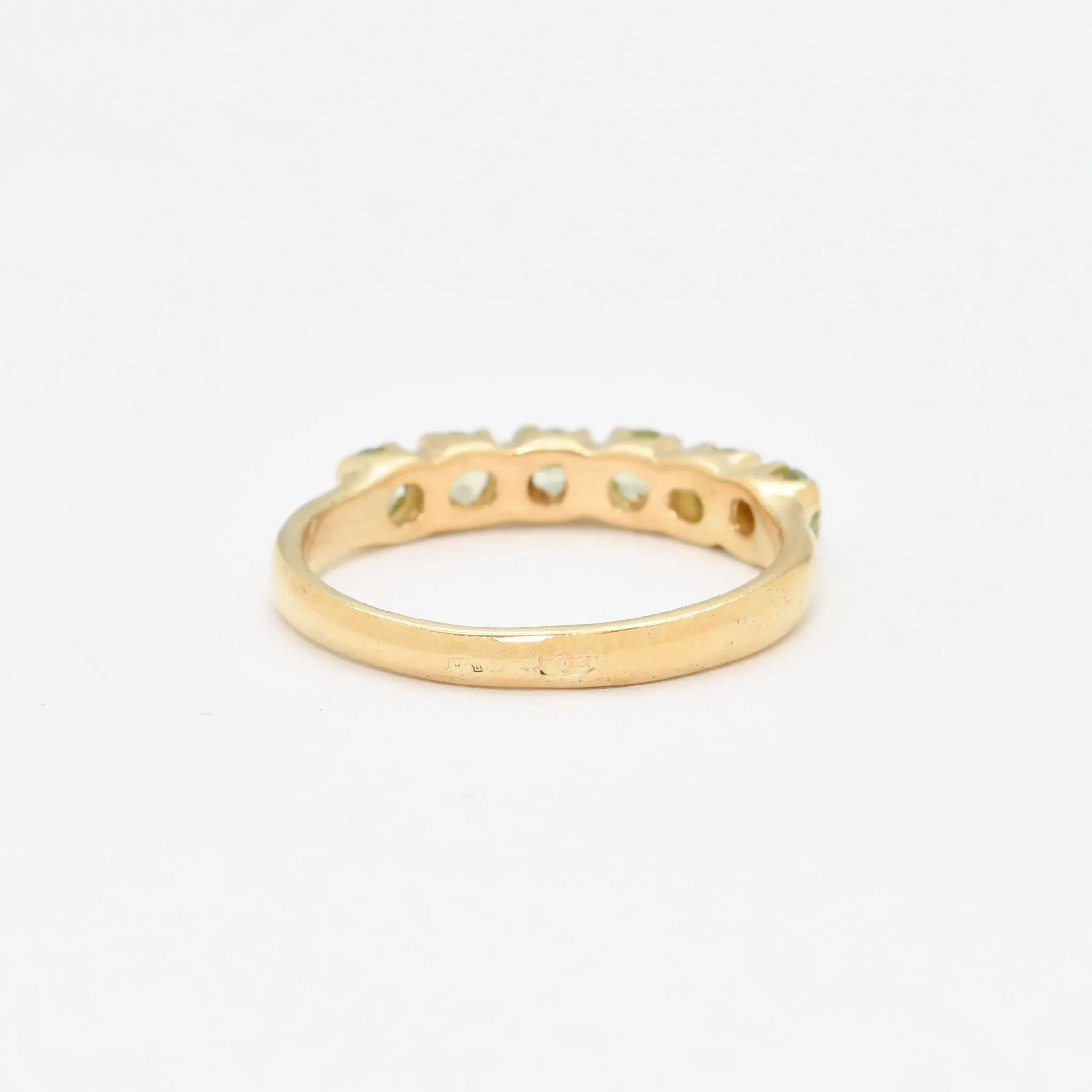 Peridot Half Eternity Ring, Natural Peridot Ring, Gold Peridot Band