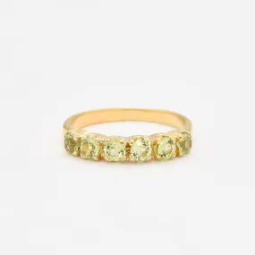 Peridot Half Eternity Ring, Natural Peridot Ring, Gold Peridot Band