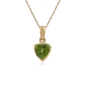 Peridot Halskette, 9 karat Gelbgold 1,25 ct Peridot Anhänger auf 45cm Kette