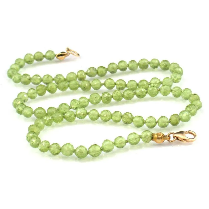 Peridot Necklace with Gold Filled Trigger Clasp