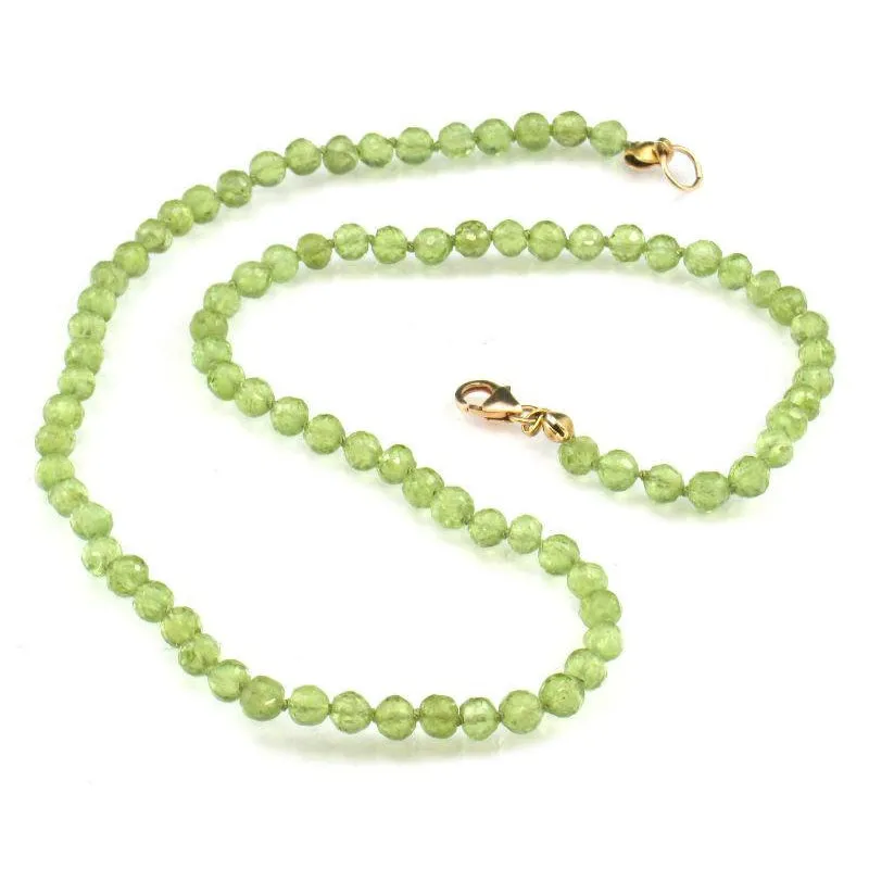 Peridot Necklace with Gold Filled Trigger Clasp