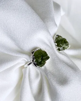 Peridot Raw Stone Open Ring