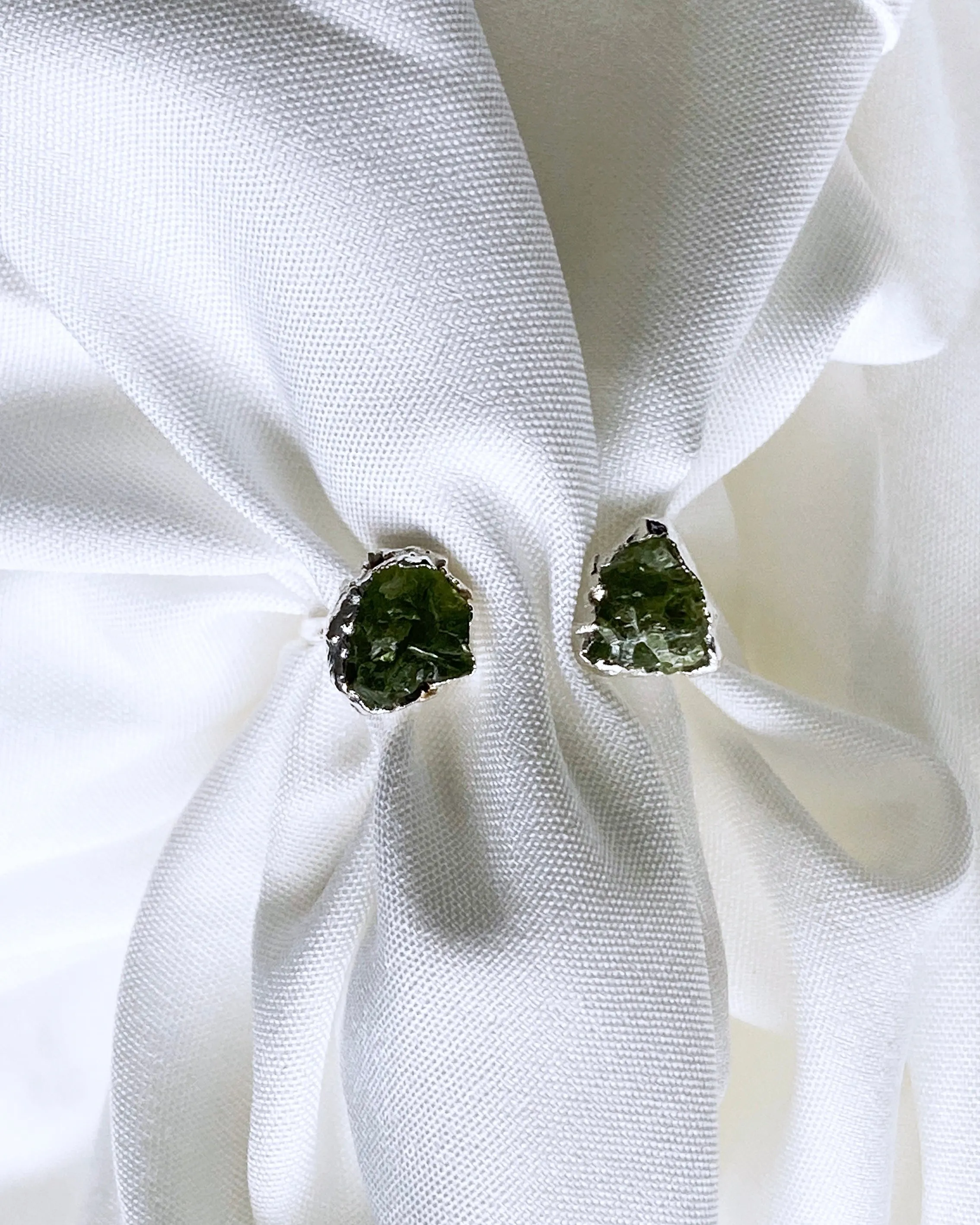 Peridot Raw Stone Open Ring
