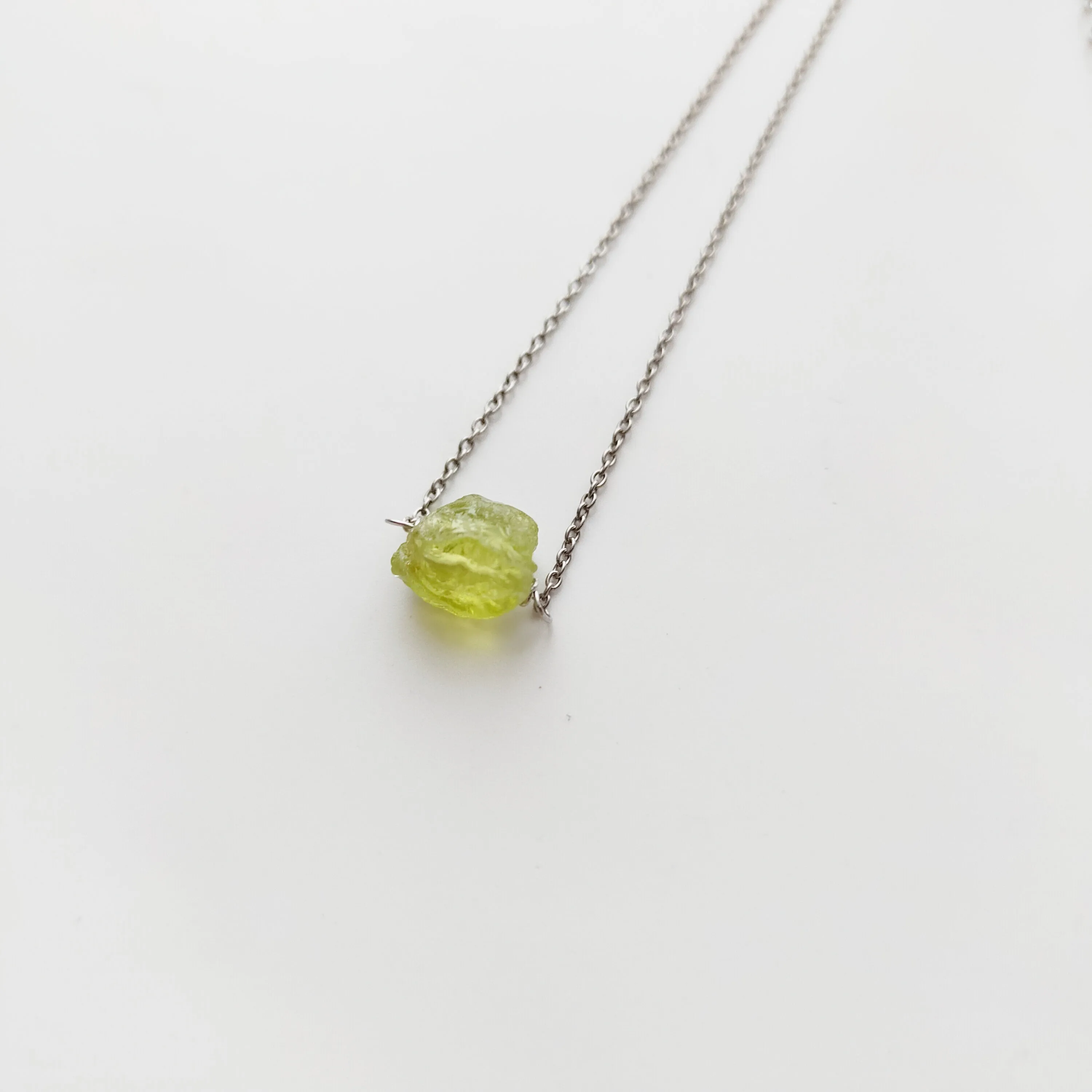Peridot Simple Necklace (GOLD / SILVER)