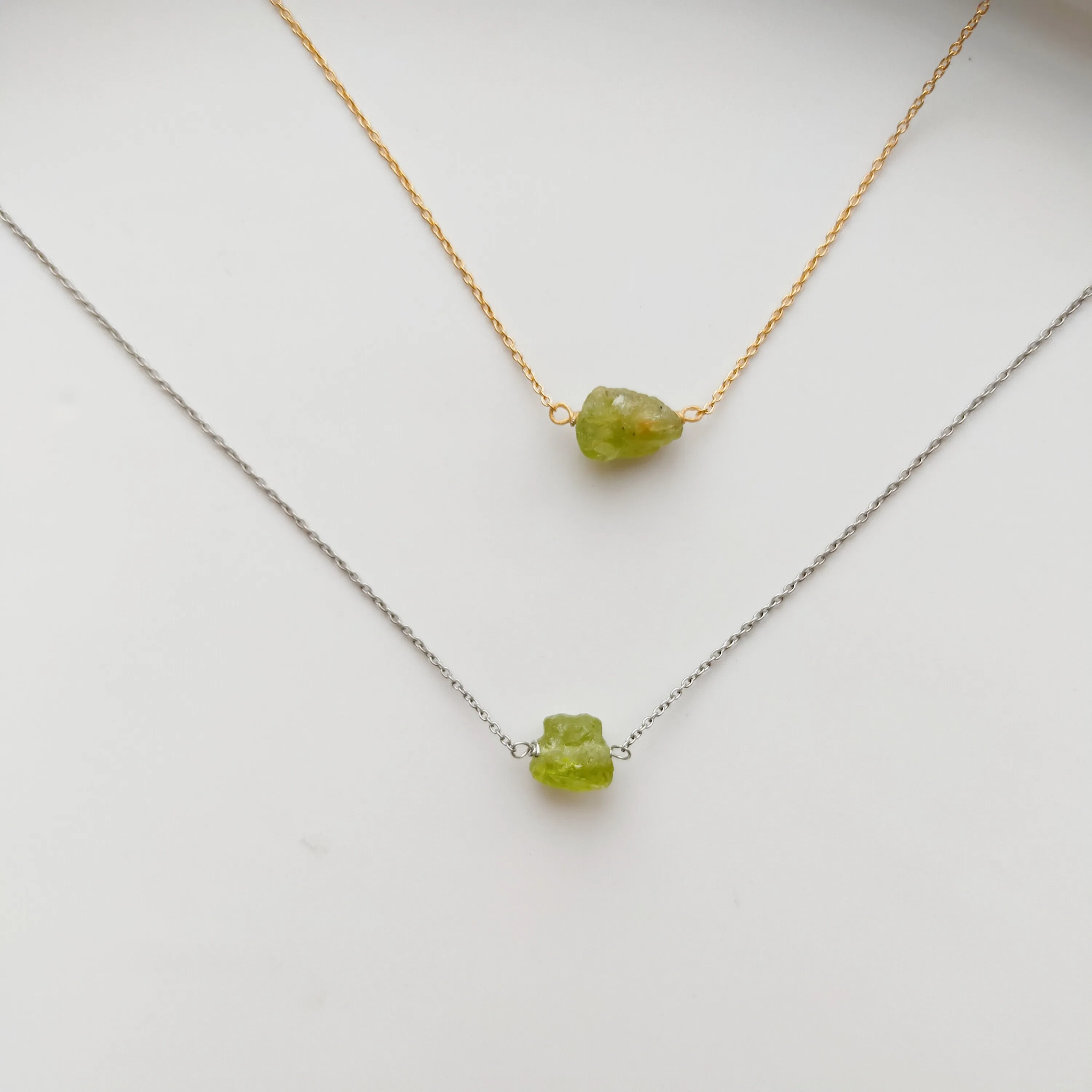 Peridot Simple Necklace (GOLD / SILVER)