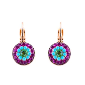 Petite Pavé Round Leverback Earrings in "Rainbow Sherbet" *Preorder*