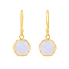 Piper Hexagonal Moonstone Drop Earrings