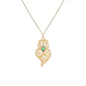 Portugal Jewels - Necklace Heart of Viana Emerald