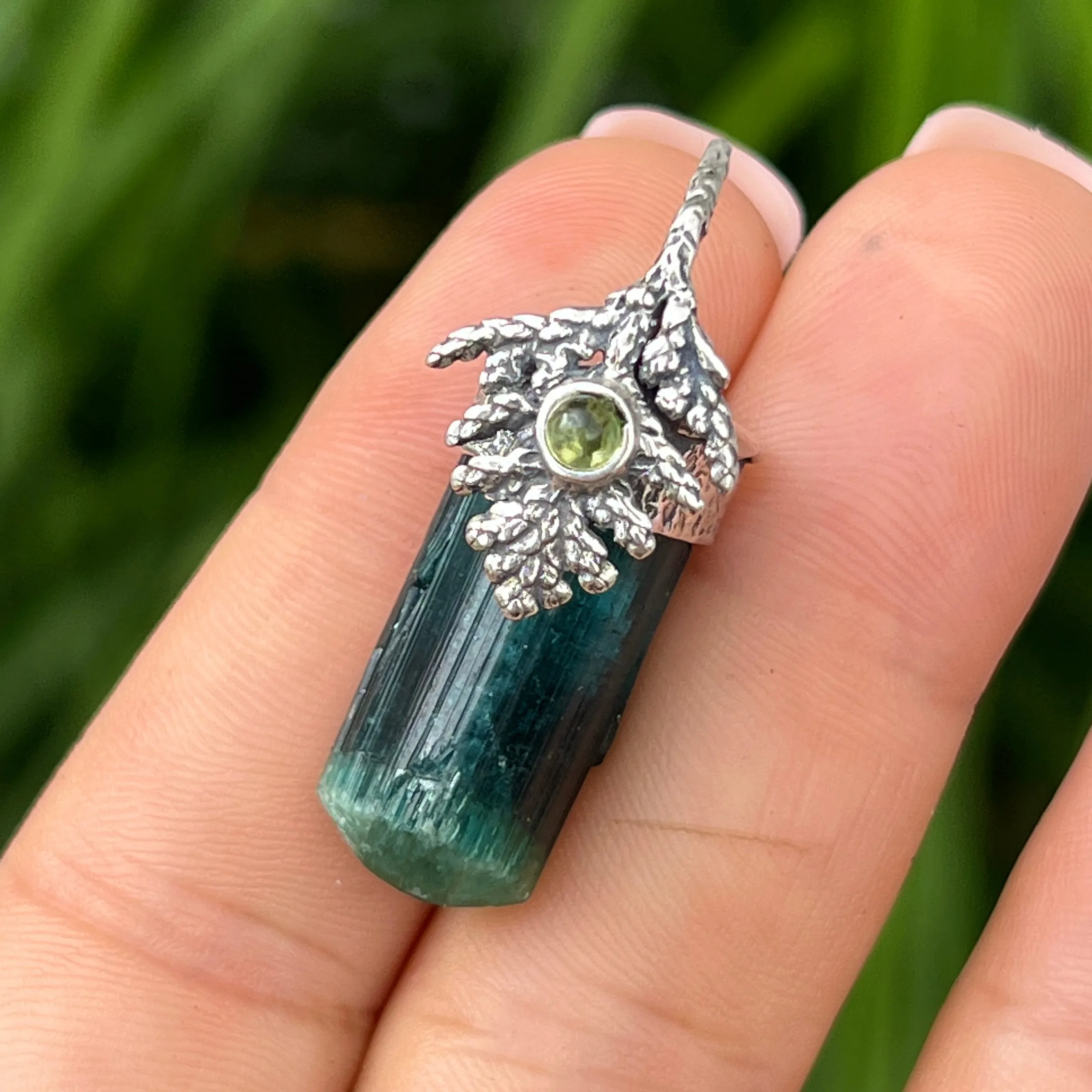 PRE-ORDER FOR AMANDA- Tourmaline Silver Fairy Pendant