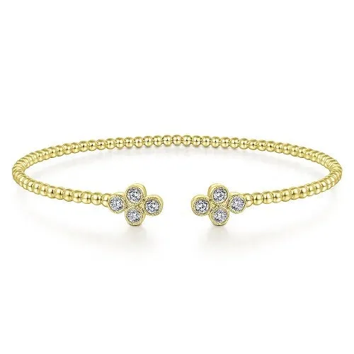 Quatrefoil Diamond Bangle Bracelet