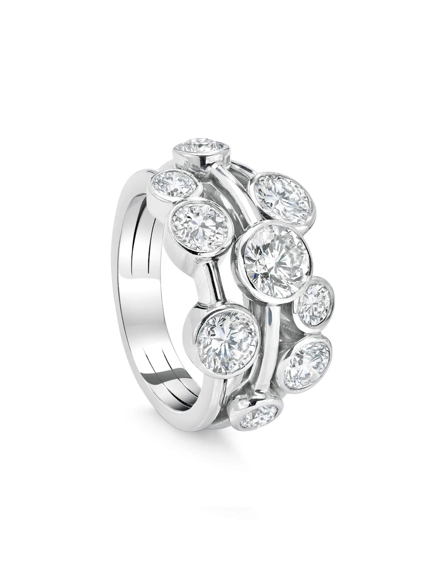 Raindance Large Platinum Diamond Ring