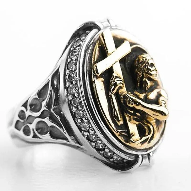 Religious Style Jesus Holding The Cross Ring