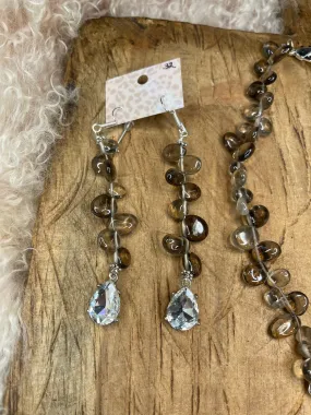 Ren Chunky Stone AB Earrings - Brown Mix