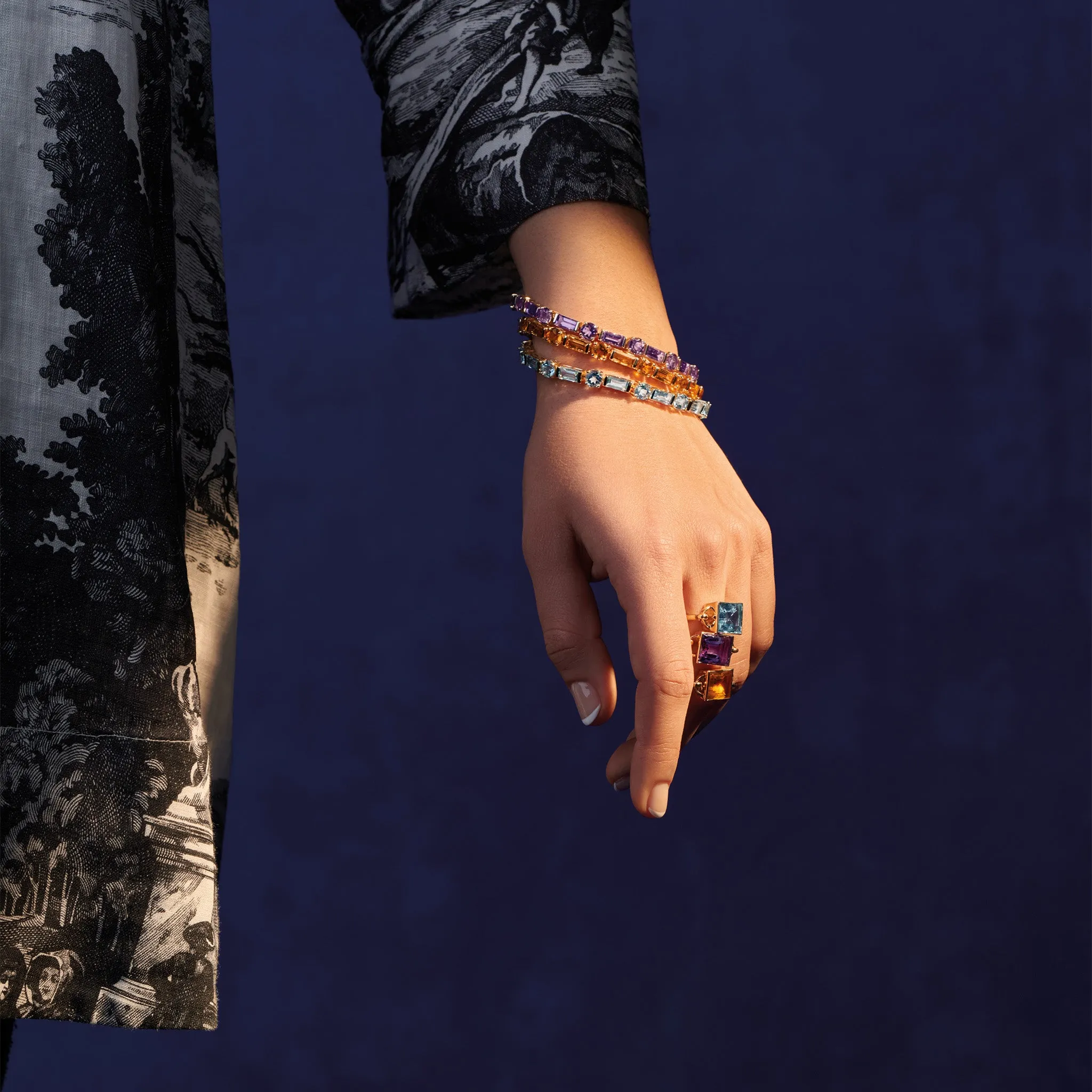 Roi Soleil Bracelet Yellow Gold - Amethyst