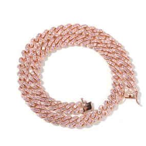 Rose Gold Zirconia Pave Necklace