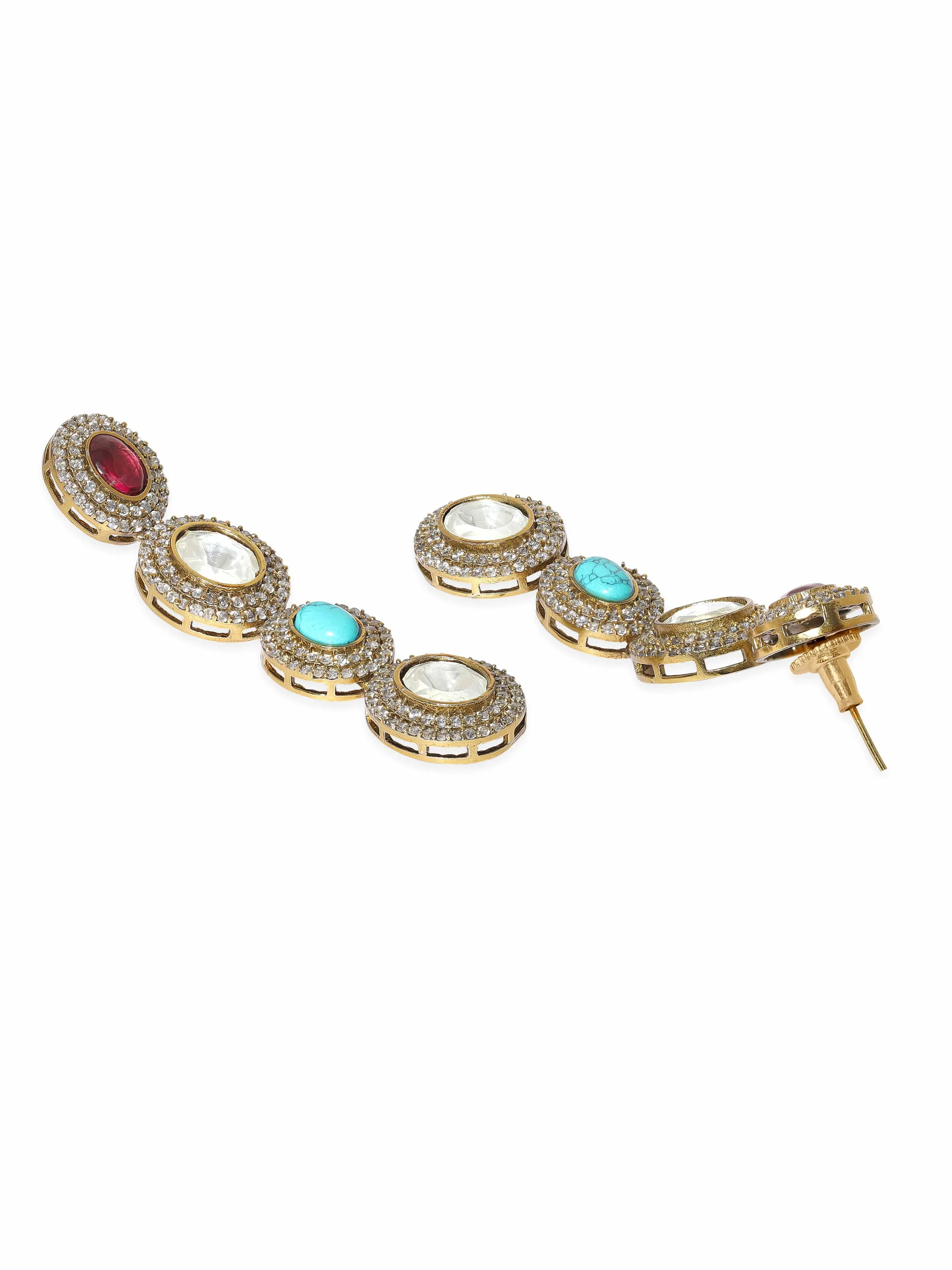 Rubans Ethereal Layers: Reverse AD & Kudan Stone Layered Necklace Set