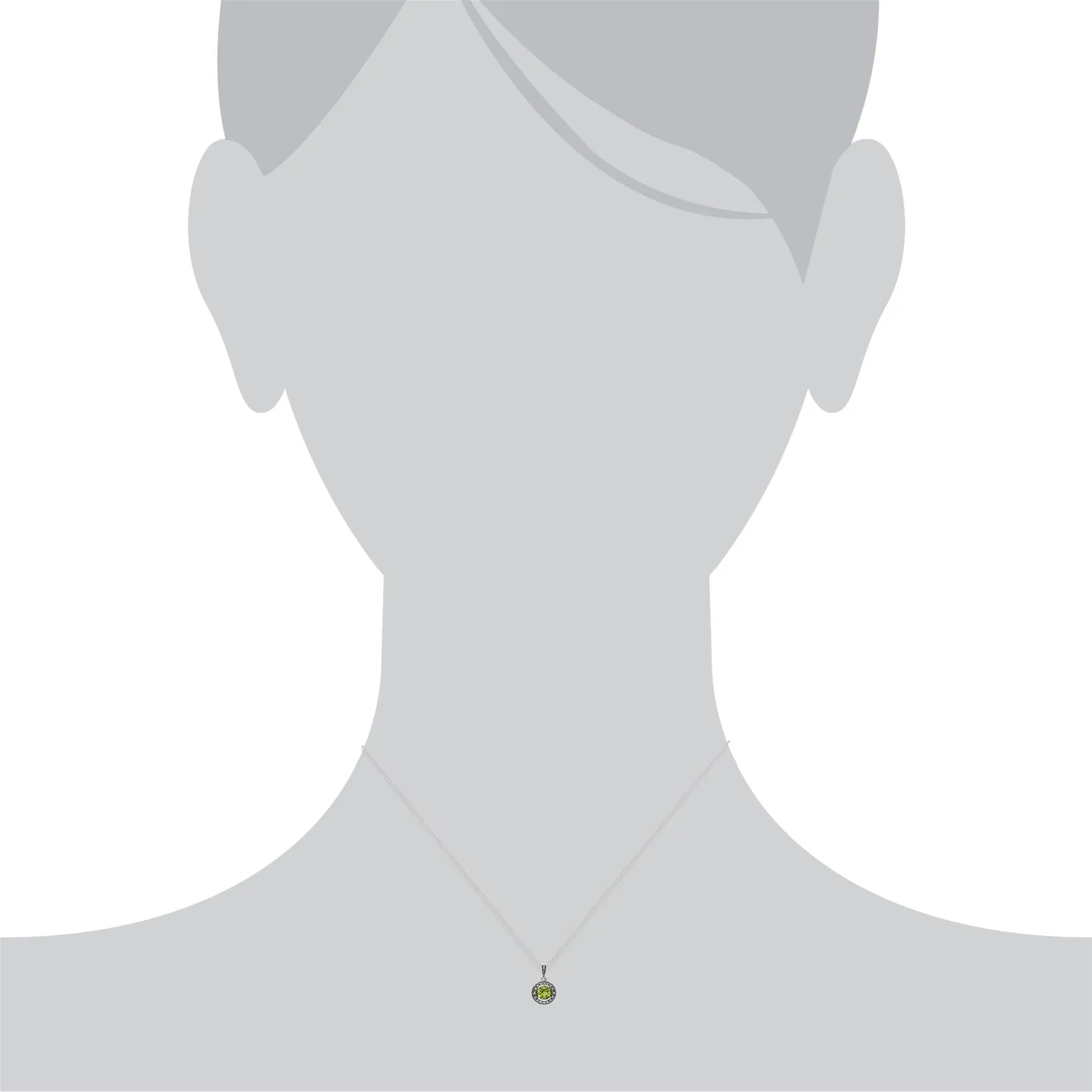 Runde Peridot & Markasit Cluster Halskette in Sterling Silber