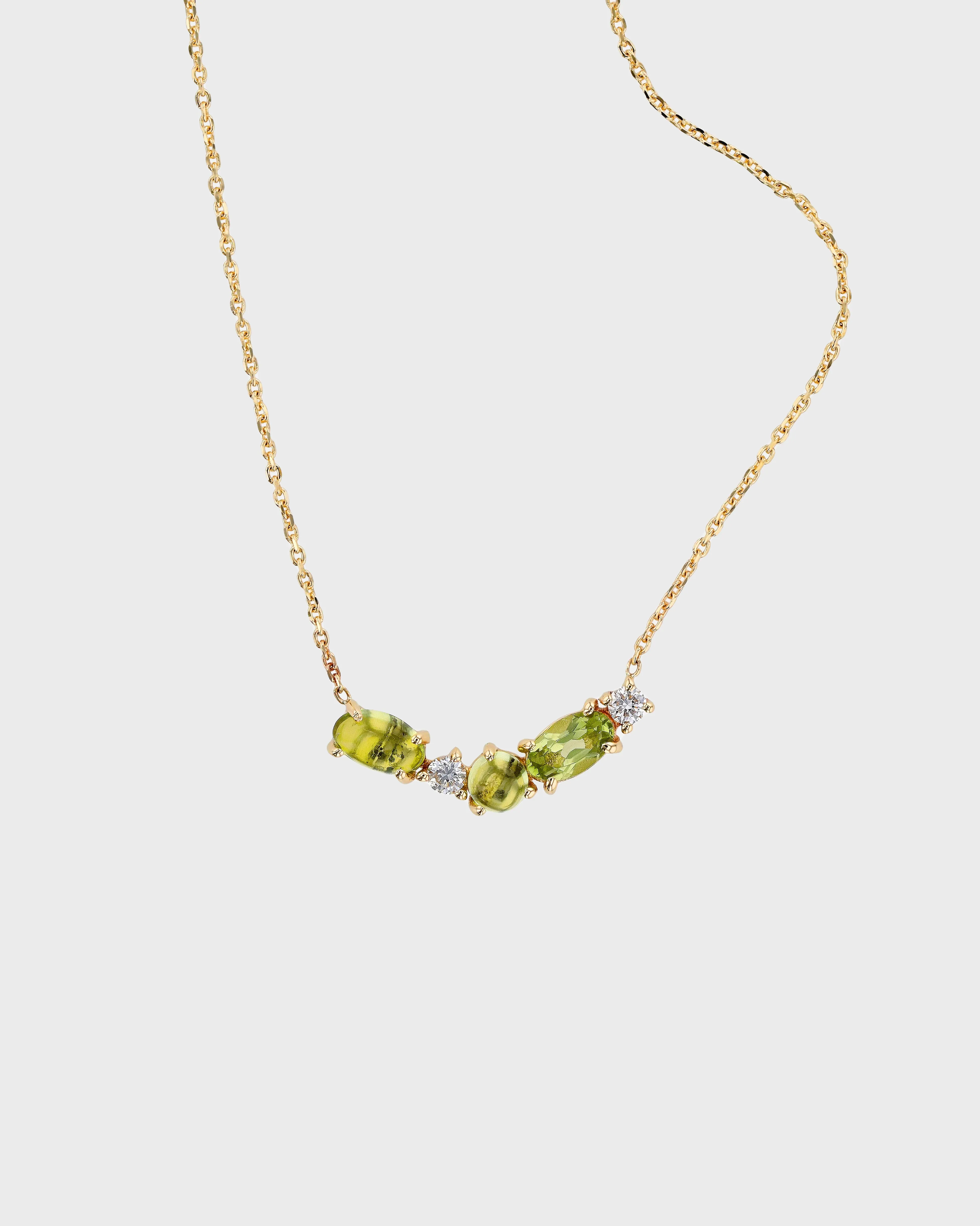 Sand Diamond Peridot Necklace