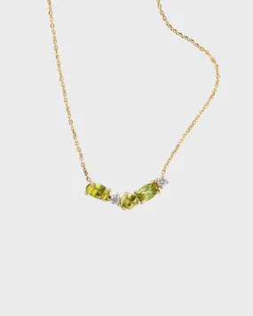Sand Diamond Peridot Necklace