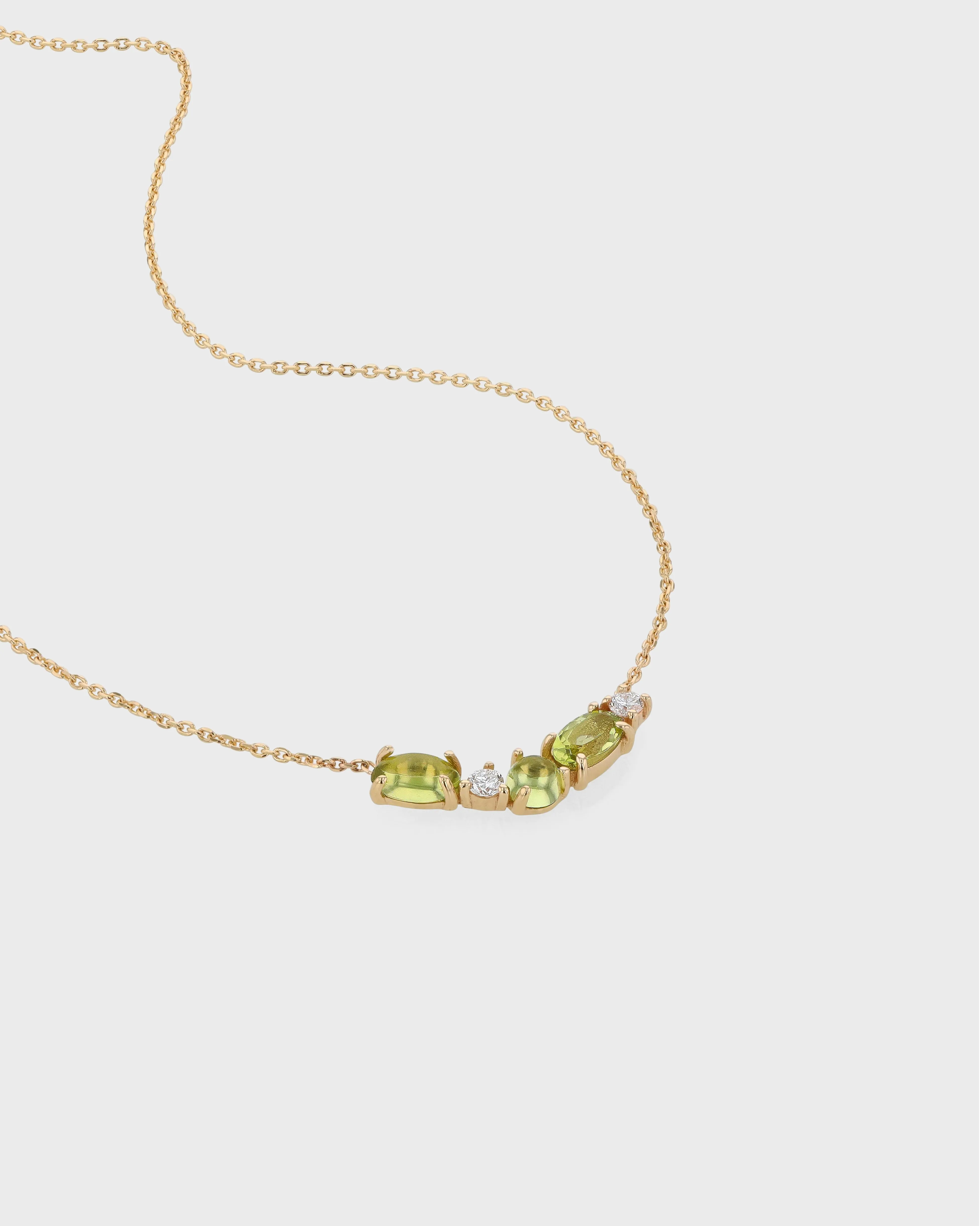 Sand Diamond Peridot Necklace