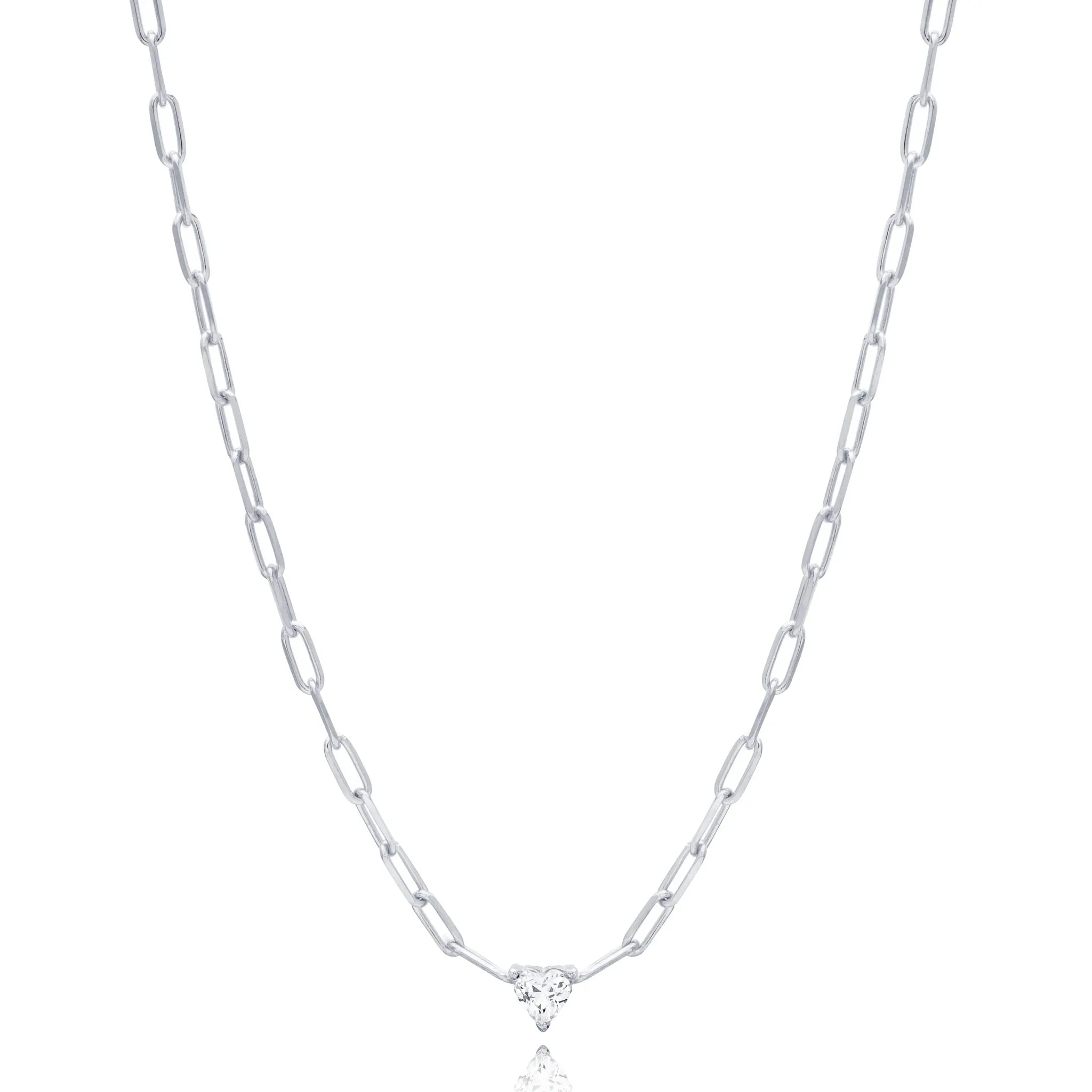 Sarah Stretton Silver Heart Chain Choker
