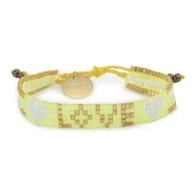 Seed Bead LOVE with Hearts Bracelet - Sunshine Yellow