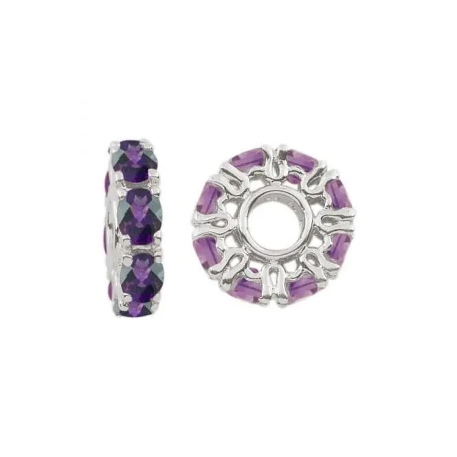 Silver & Amethyst Wheel Charm S350A