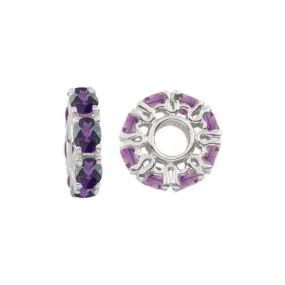 Silver & Amethyst Wheel Charm S350A
