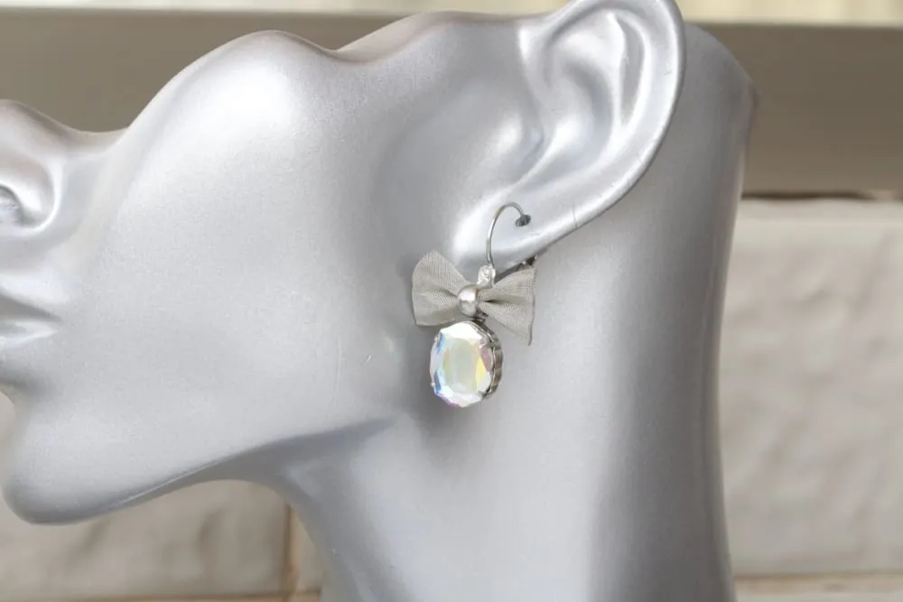SILVER BOW EARRINGS