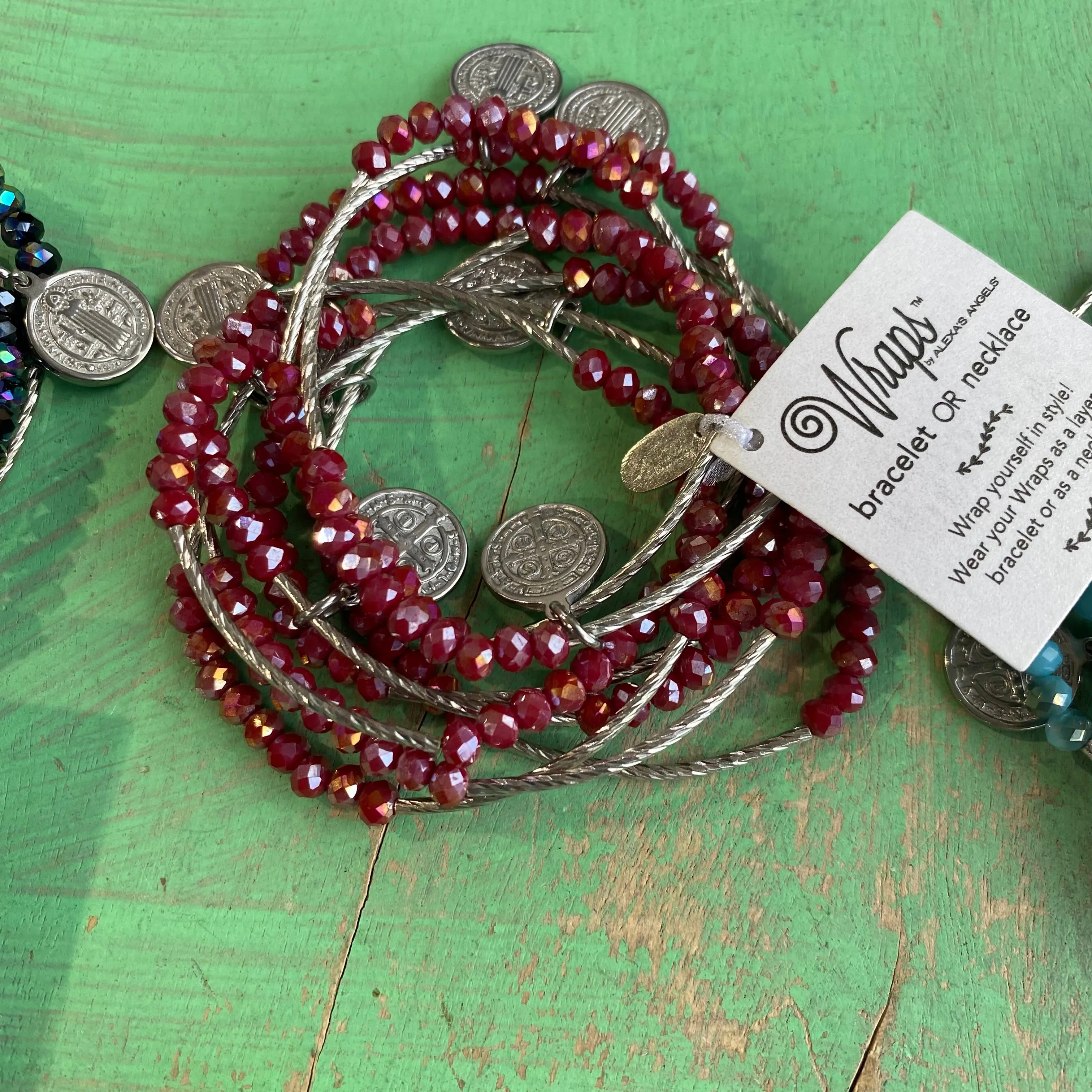 Silver Crystal Protection Wrap Necklace or Bracelet