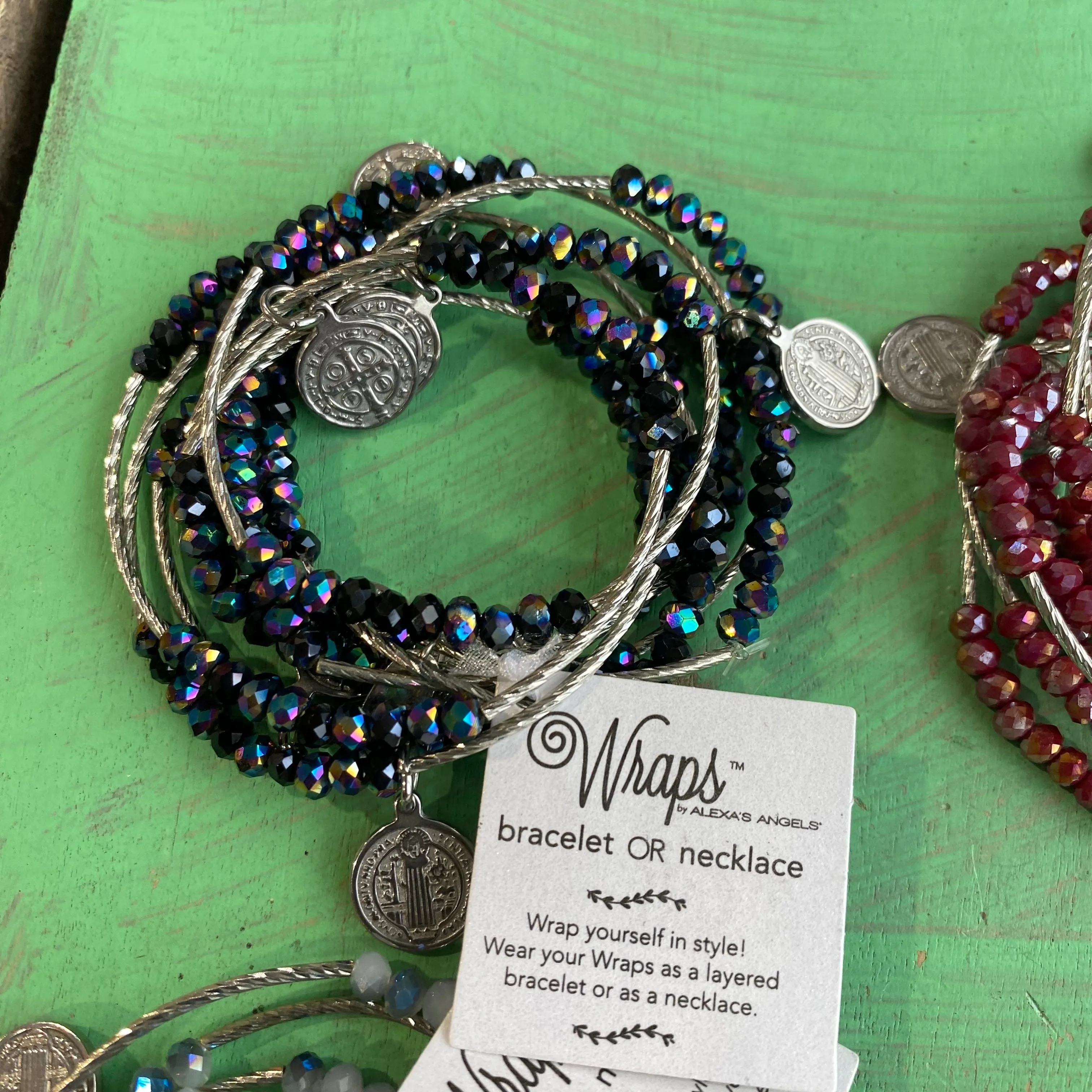 Silver Crystal Protection Wrap Necklace or Bracelet