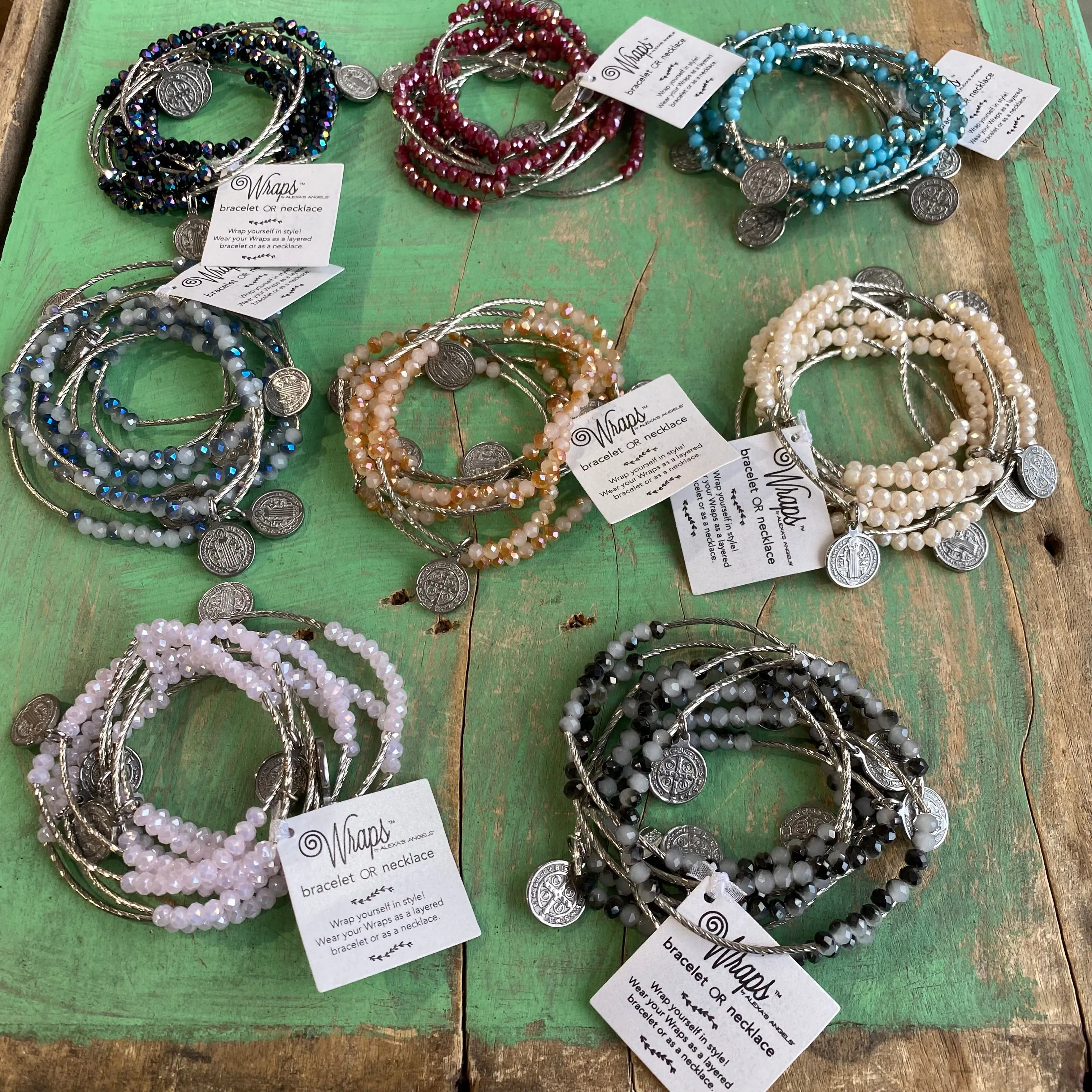 Silver Crystal Protection Wrap Necklace or Bracelet